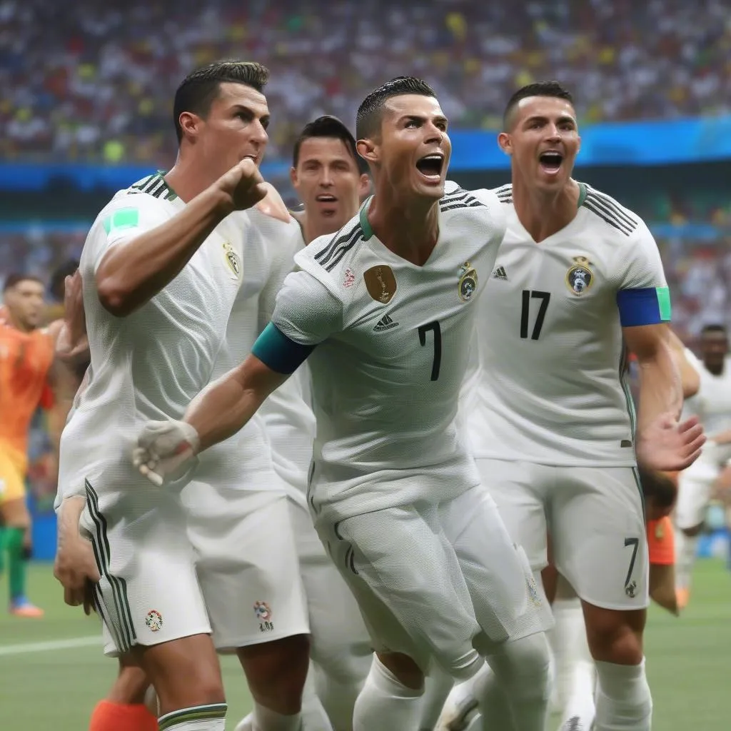 Ronaldo ghi bàn từ pha đá phạt đẹp mắt tại World Cup 2018