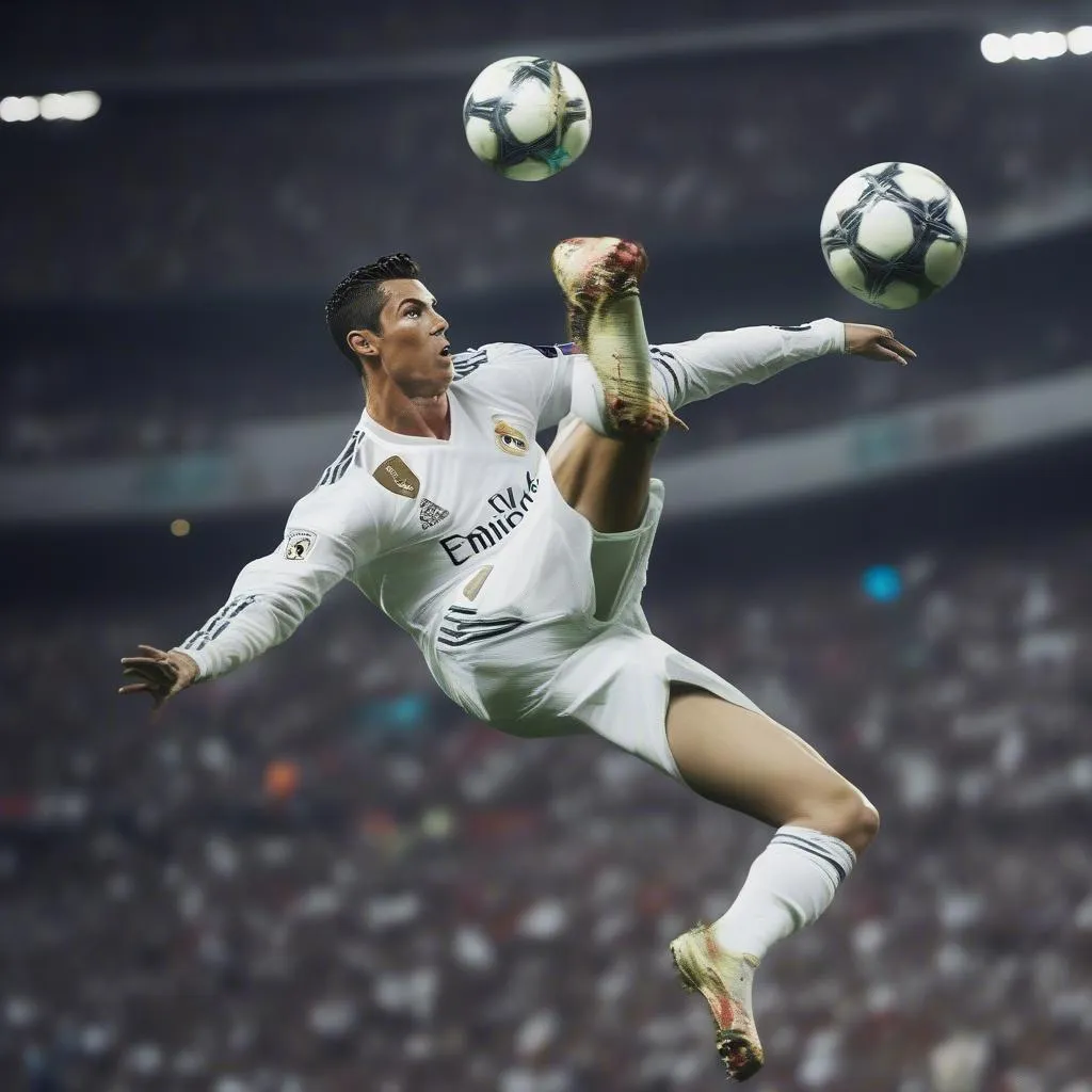 Hình ảnh Ronaldo HD cao vút với quả bóng