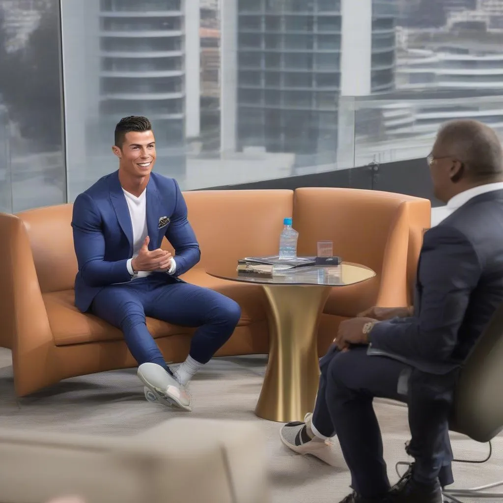 Ronaldo trong một cuộc phỏng vấn đang chia sẻ lời khuyên cho những người trẻ