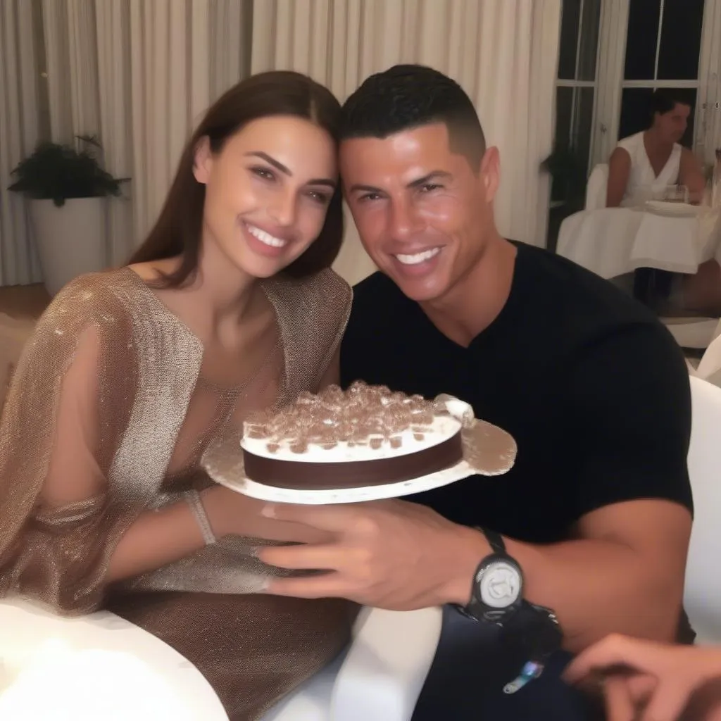 Ronaldo và Irina trong một bữa tiệc sinh nhật