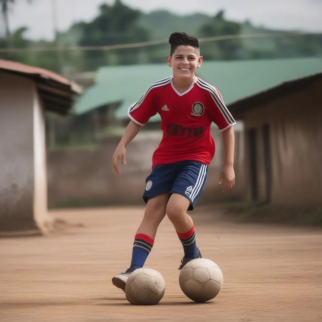 Hình ảnh Ronaldo James Rodriguez thời thơ ấu tại Colombia