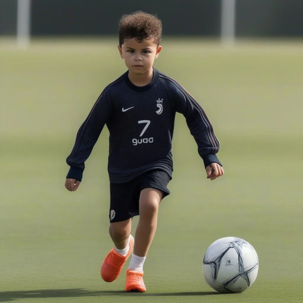 Ronaldo Jr trận đấu bóng đá tập luyện