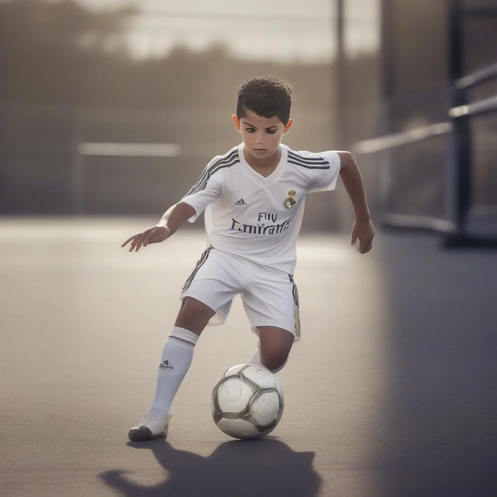 Cristiano Ronaldo Jr. thi đấu cùng bạn bè