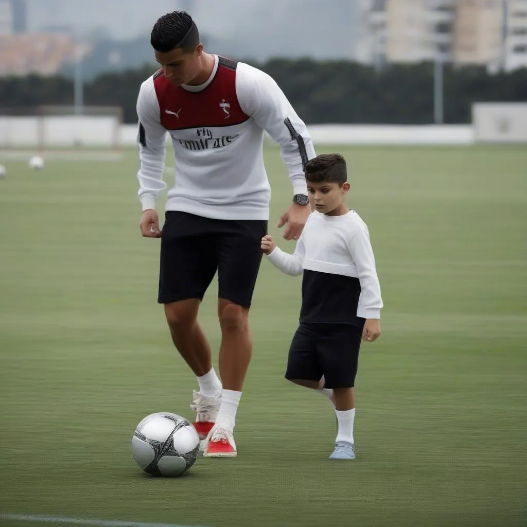 cristiano ronaldo jr with his dad