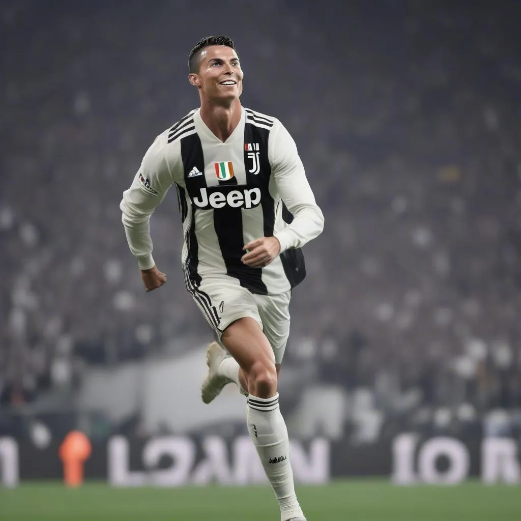 Hình ảnh Ronaldo ăn mừng bàn thắng ở Juventus