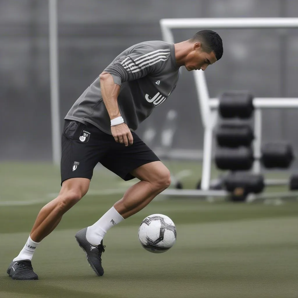 Ronaldo Juventus luyện tập