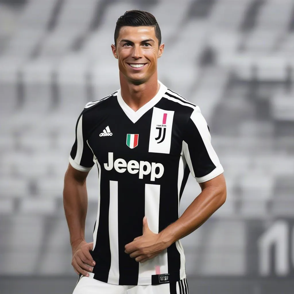 Cristiano Ronaldo trong màu áo Juventus với số áo 7 huyền thoại