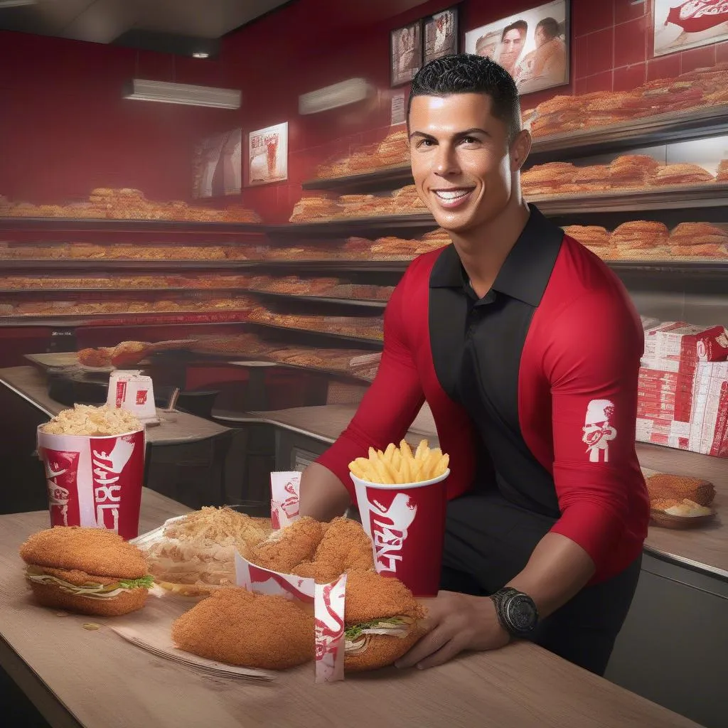 Hình ảnh Ronaldo KFC trong các chiến dịch quảng cáo ấn tượng