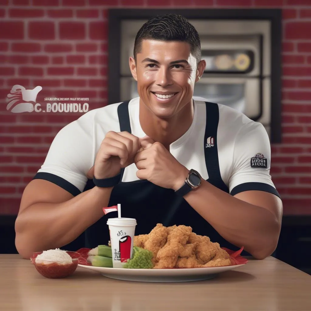 Hình ảnh Ronaldo KFC với thông điệp về cuộc sống khỏe mạnh