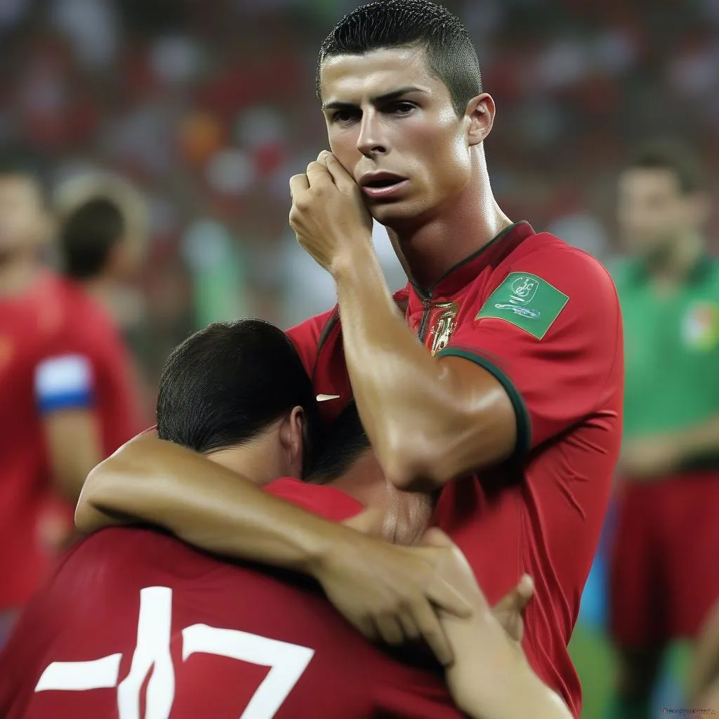 Ronaldo khóc sau trận chung kết Euro 2008