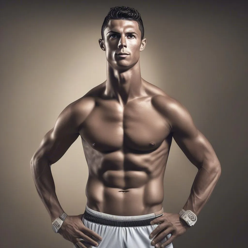 Ronaldo khoe cơ bắp săn chắc trong trận đấu