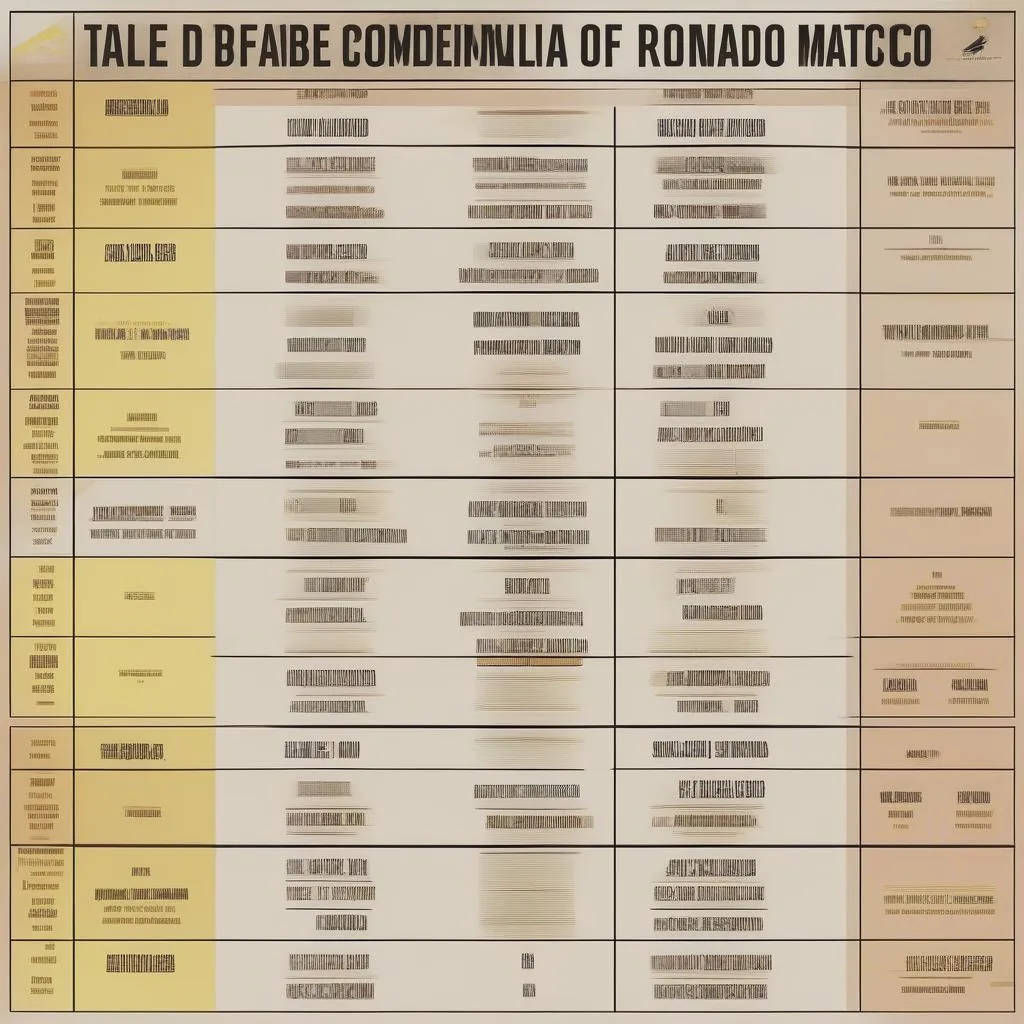 Lịch thi đấu các trận đấu của Ronaldo, Alentico và các đội bóng có liên quan.