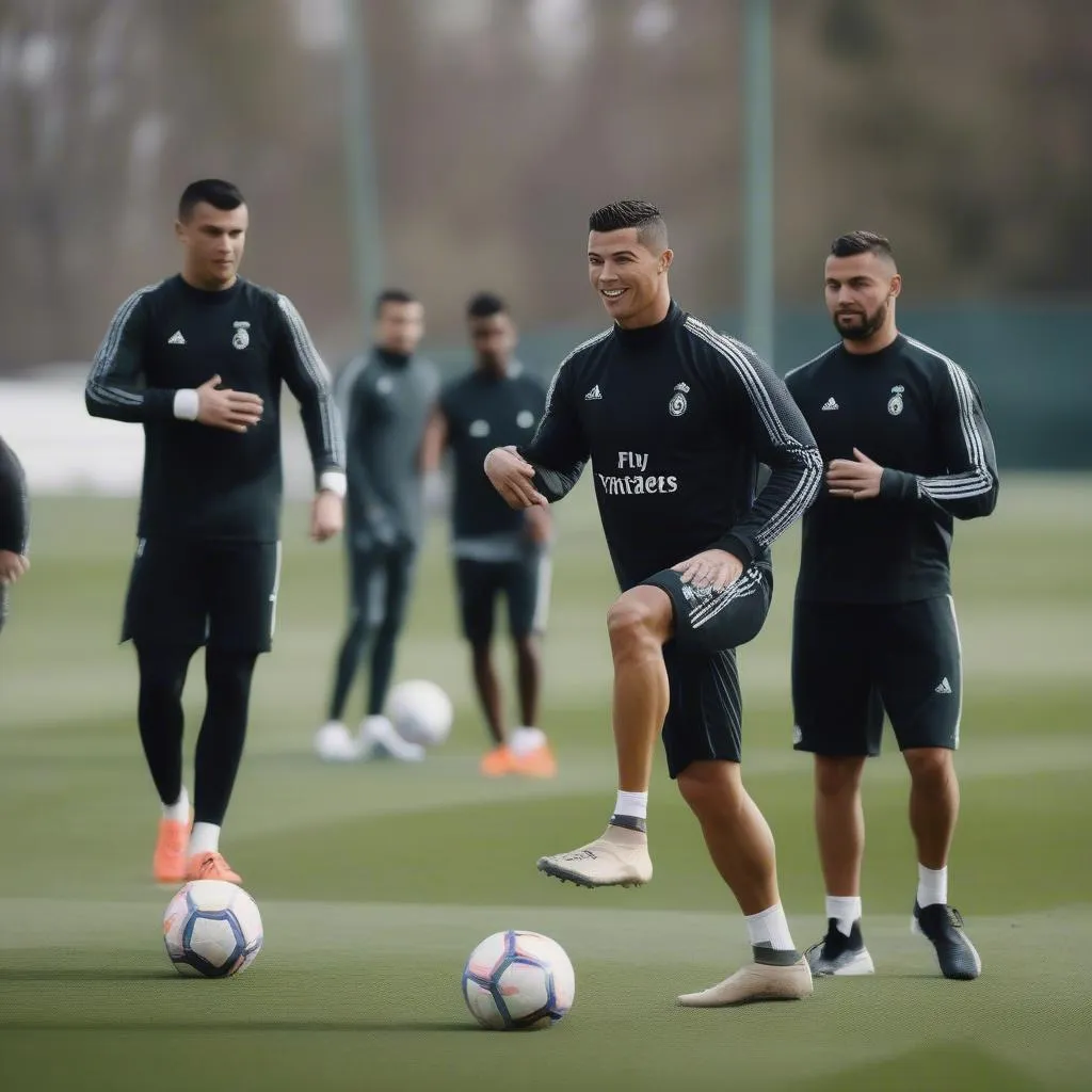 Ronaldo tập luyện