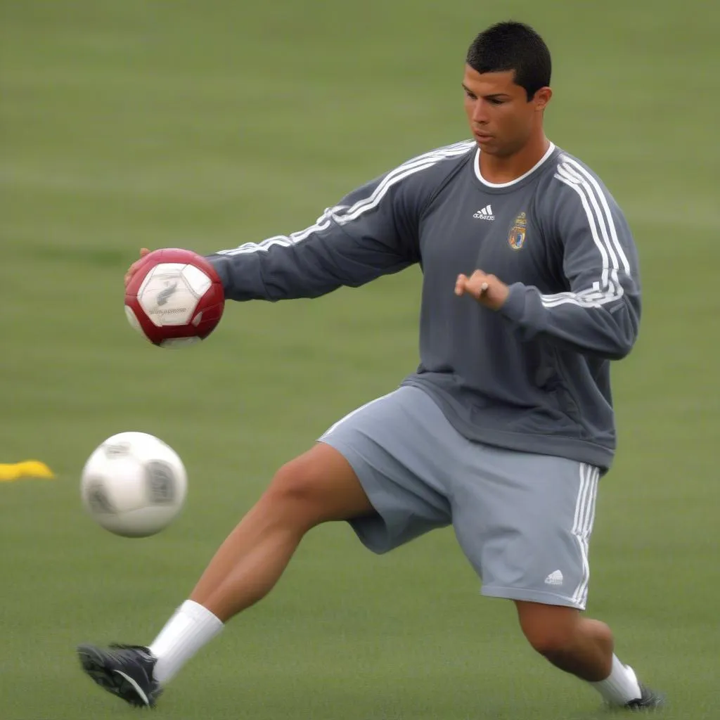 Ronaldo tập luyện bóng đá mùa giải 2007-2008