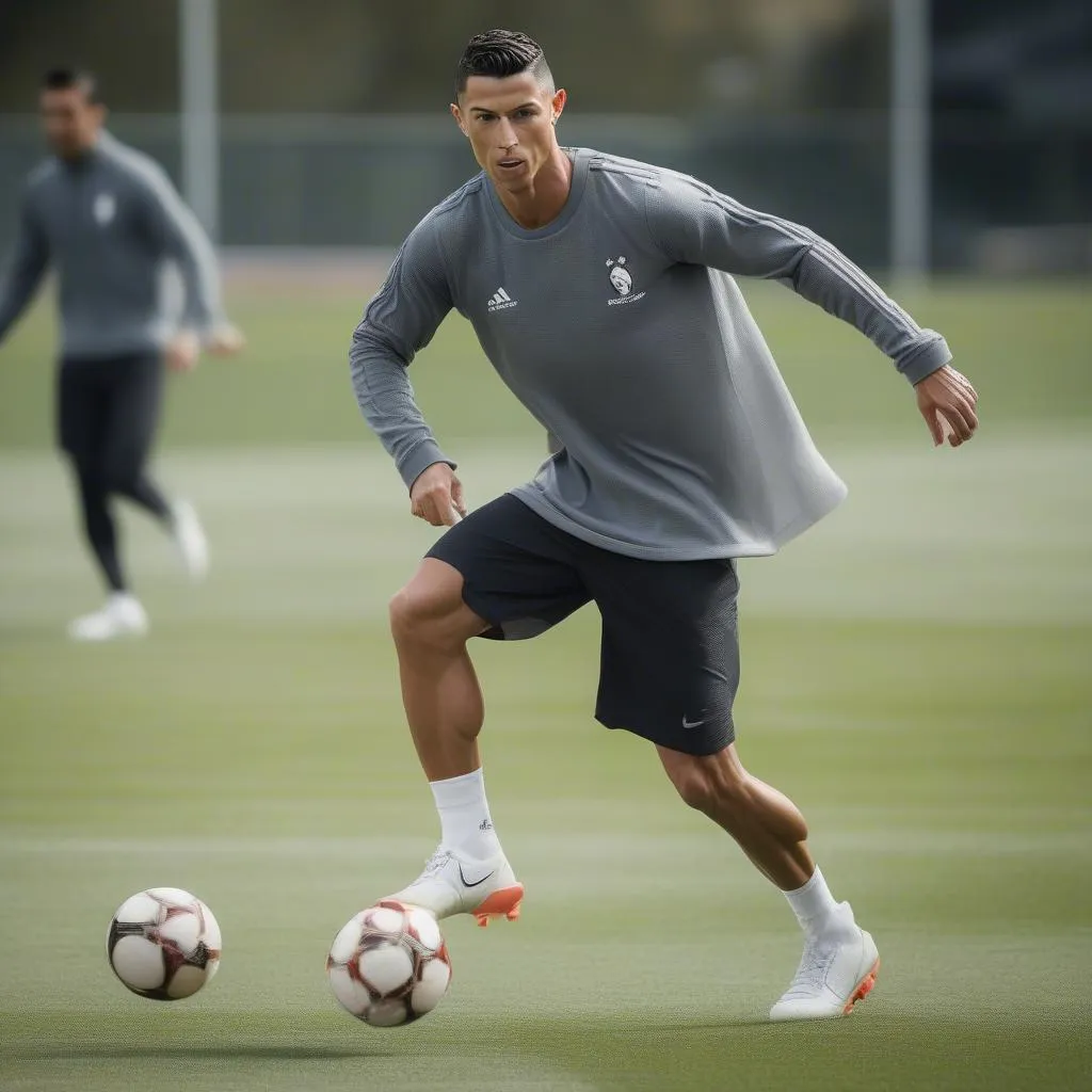 Cristiano Ronaldo tập luyện kỹ thuật cho World Cup 2018