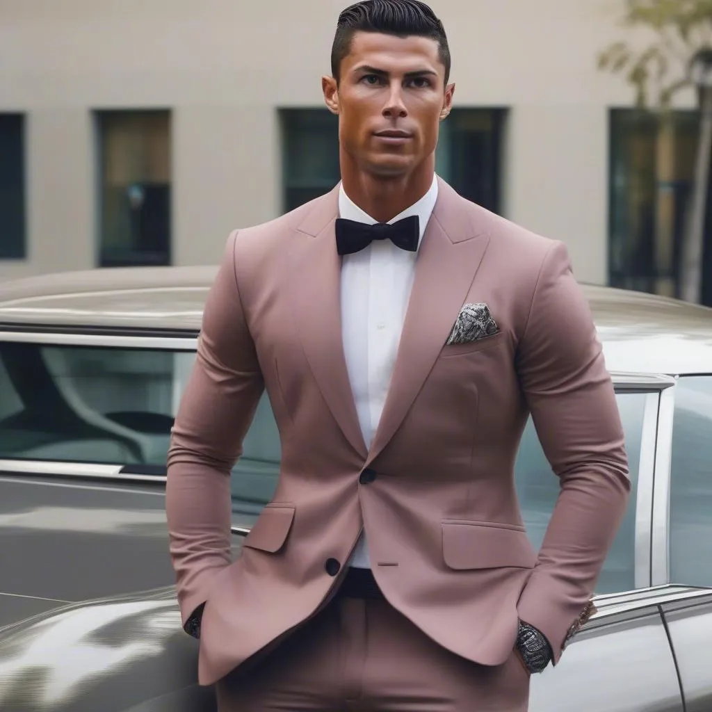 Ronaldo mặc vest đẹp trai, tạo nên phong cách thời trang lịch lãm và thu hút