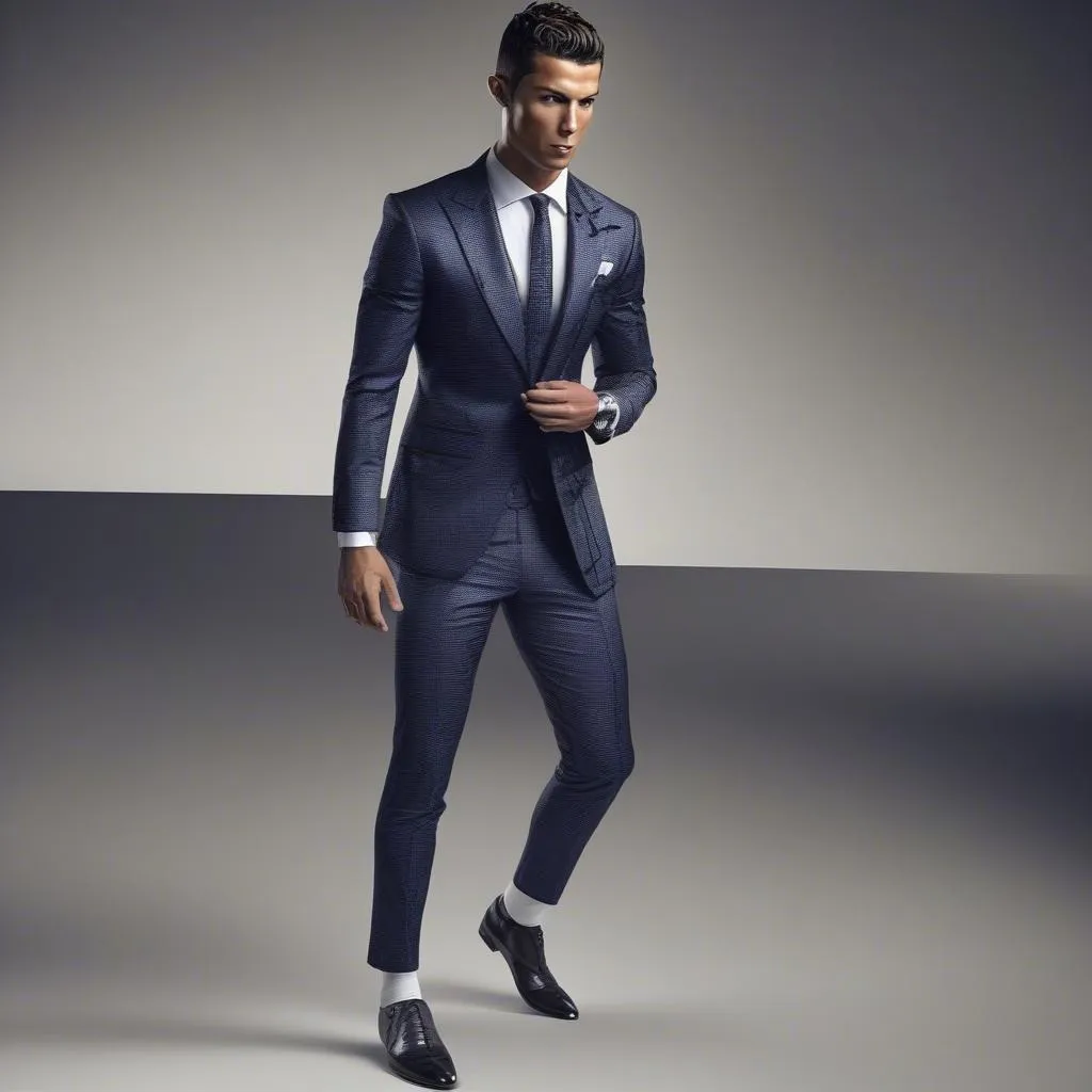 Ronaldo mặc vest phá cách, tạo nên phong cách thời trang độc đáo và ấn tượng