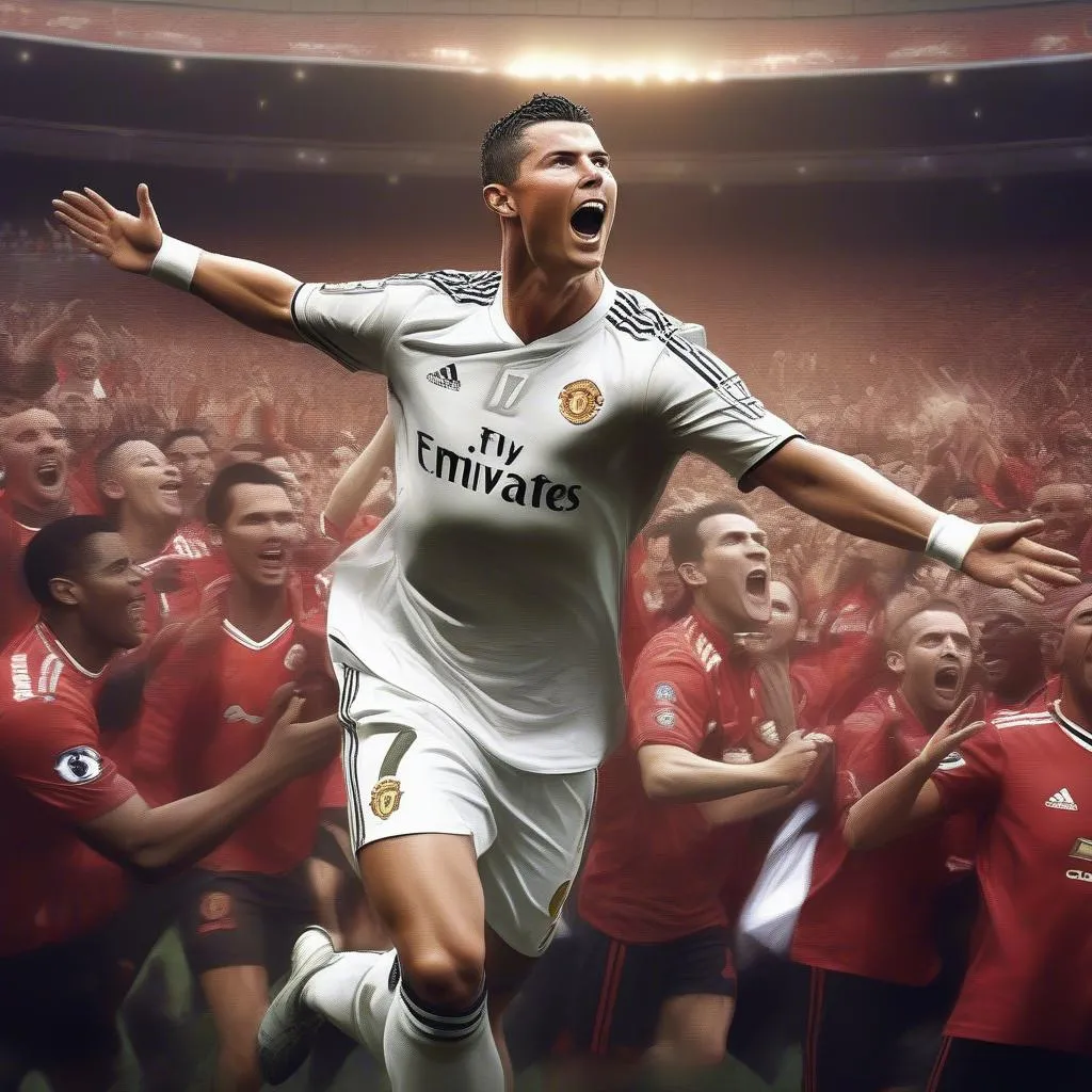 Ronaldo thi đấu cho Manchester United 