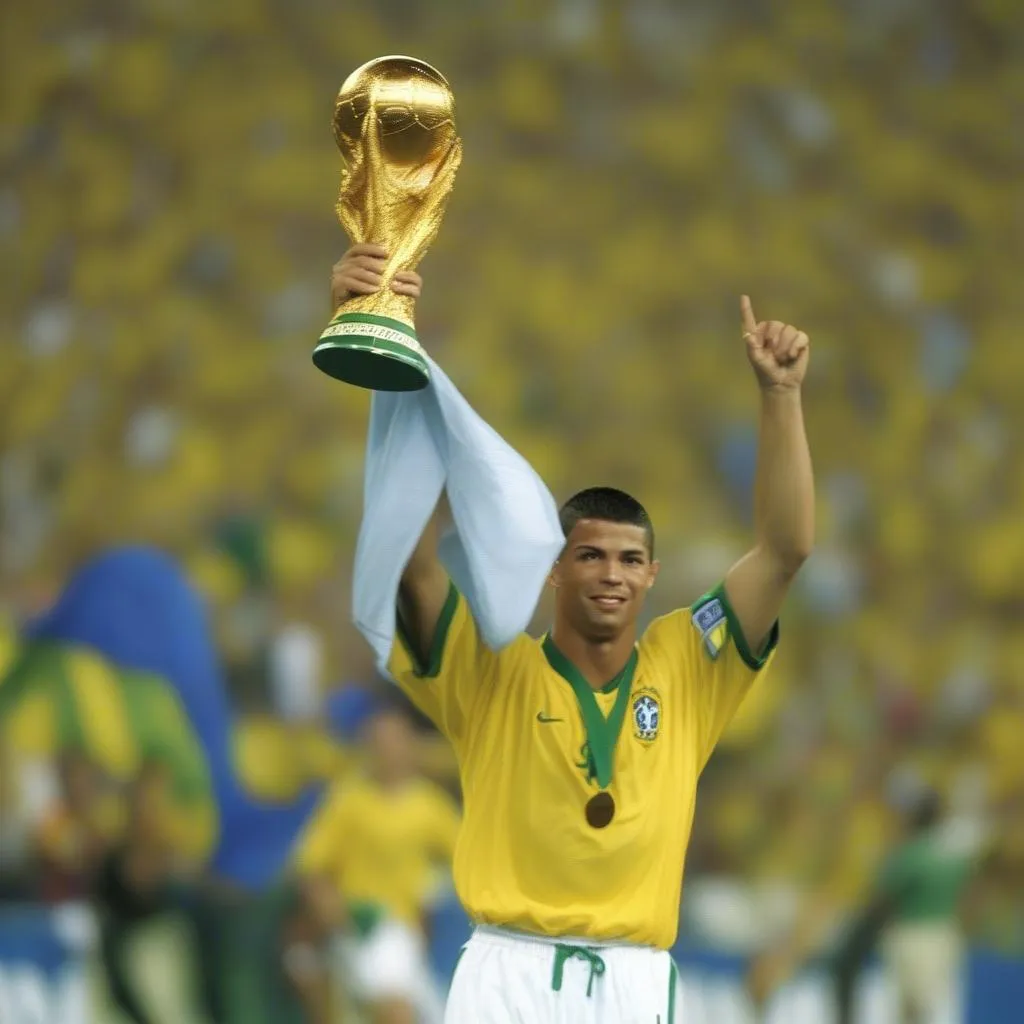 Ronaldo cùng đội tuyển Brazil giành chức vô địch World Cup 2002