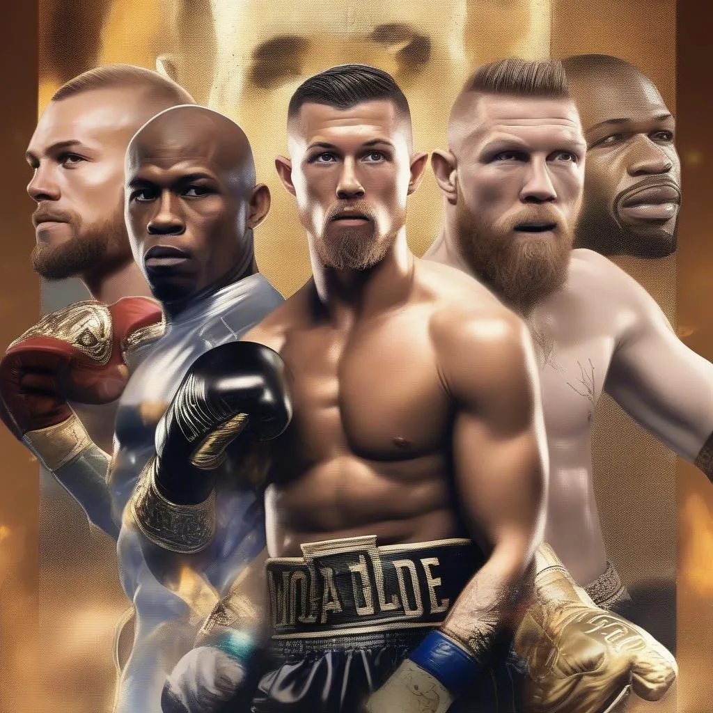 Hình ảnh Ronaldo, Mayweather, McGregor cùng xuất hiện trên một poster, tạo nên một cuộc đối đầu đầy kịch tính