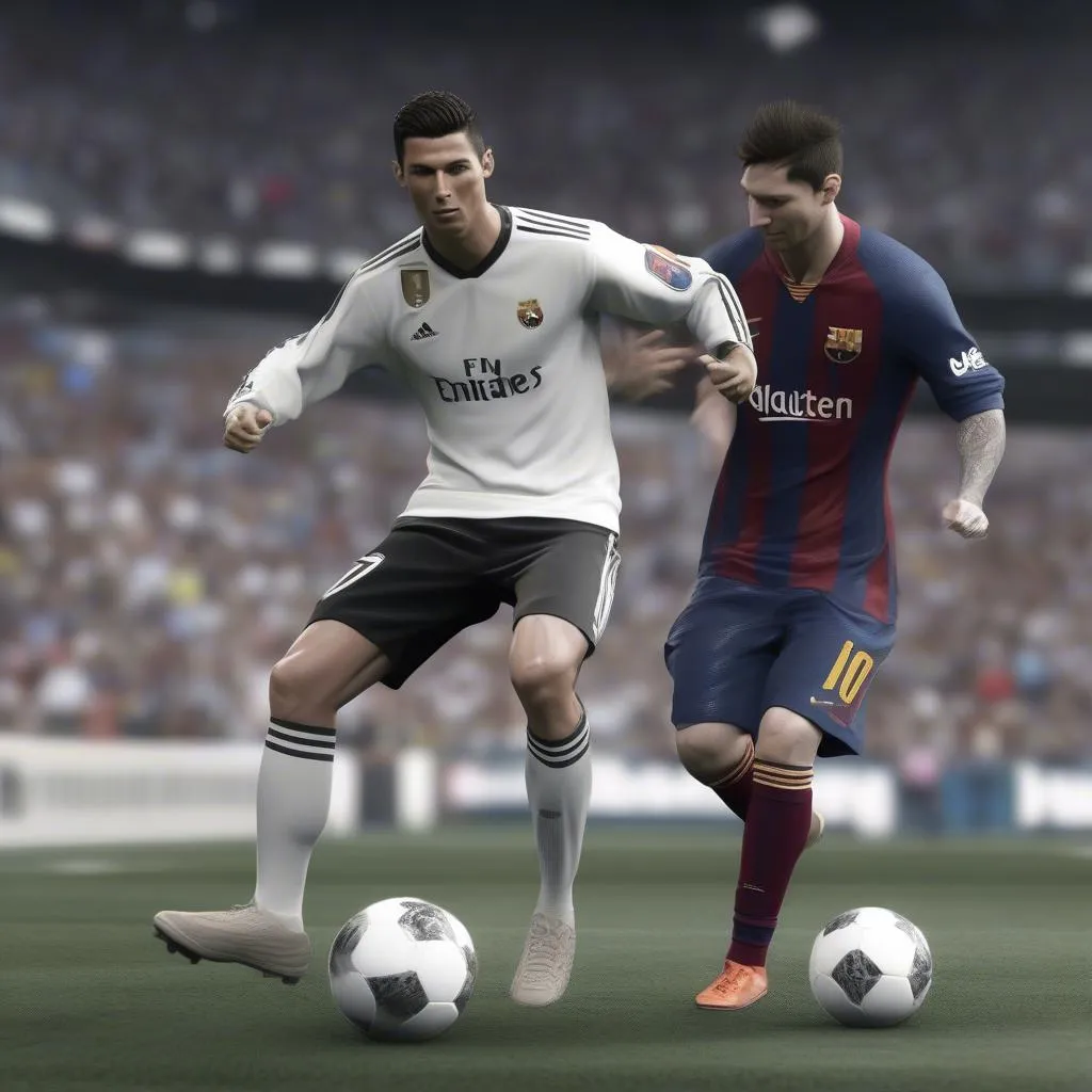 So sánh tài năng của Ronaldo và Messi trong các tựa game 3D