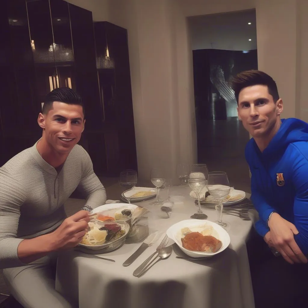 Ronaldo và Messi ăn tối cùng nhau