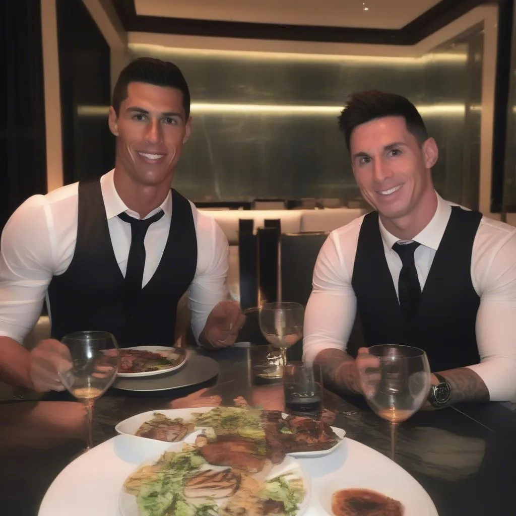 Ronaldo và Messi ăn tối cùng nhau ở Dubai