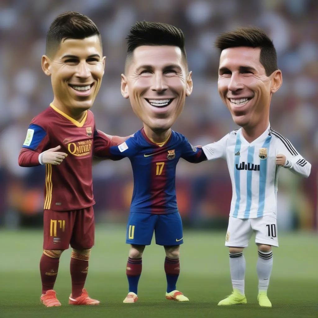 Ronaldo và Messi cười đùa cùng nhau trong ảnh chế