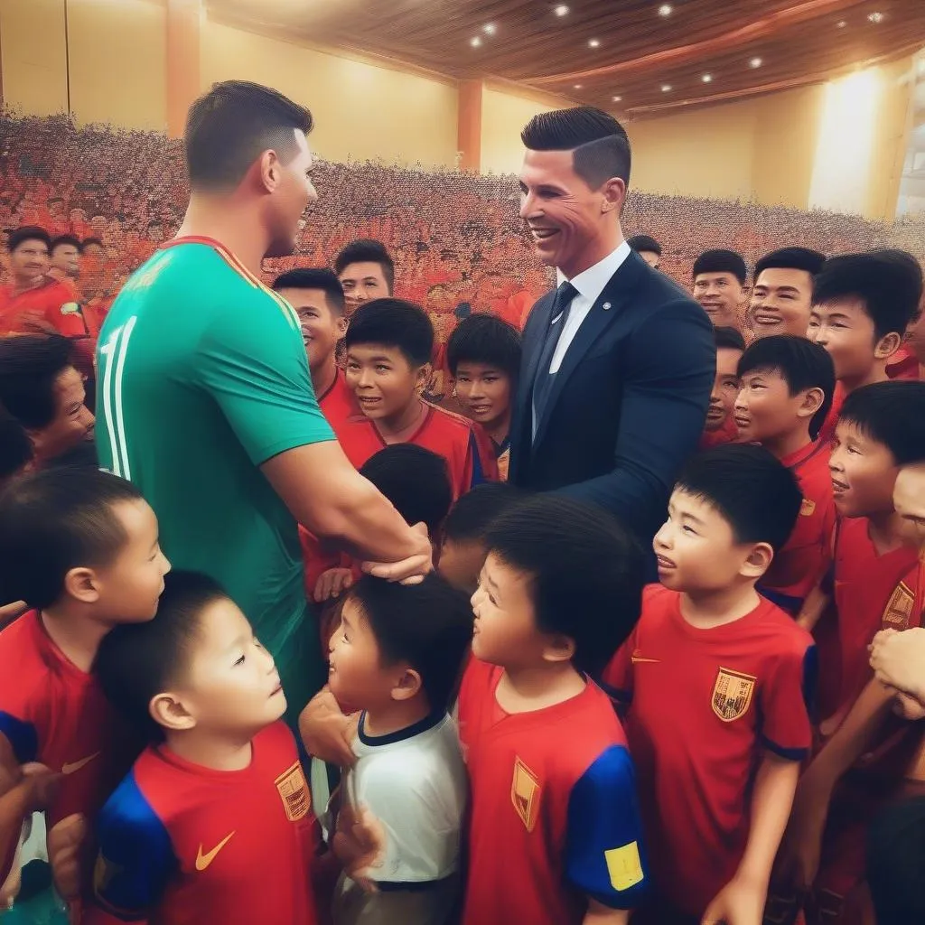 Ronaldo và Messi giao lưu với bóng đá Việt Nam