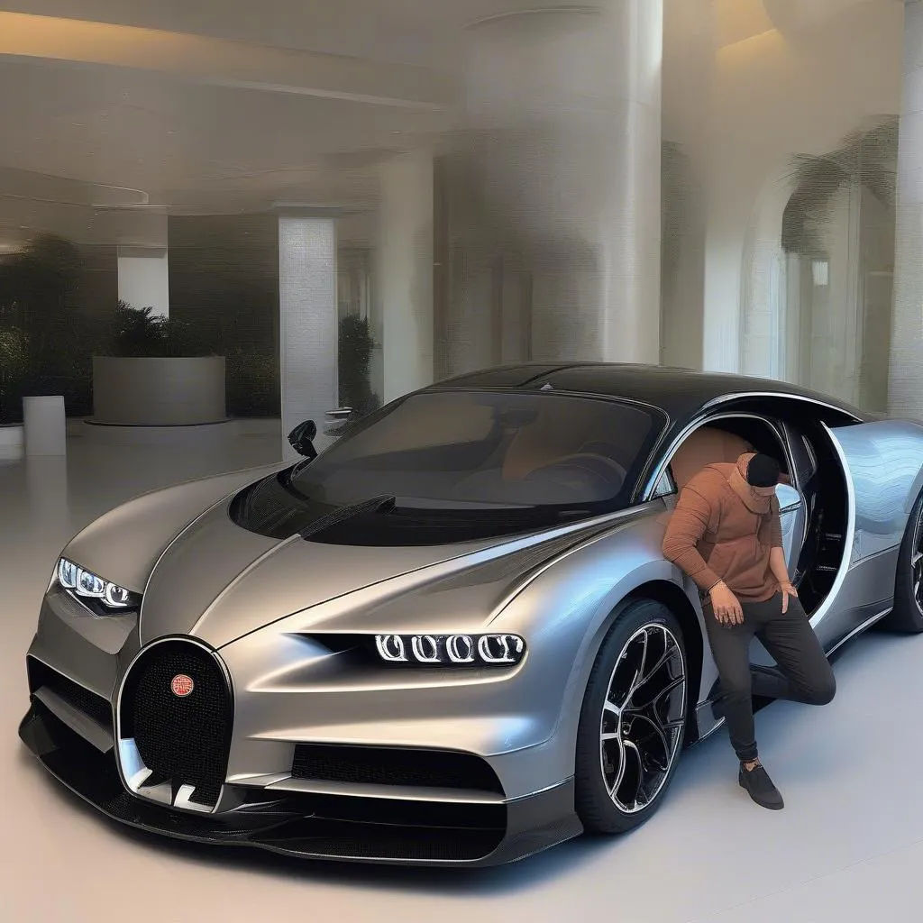 Ronaldo sở hữu chiếc Bugatti Chiron mới toanh, một siêu xe hạng sang trị giá hàng triệu đô la.