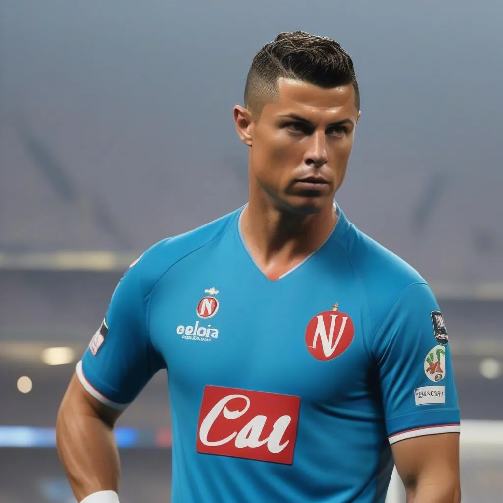 Ronaldo in a Napoli jersey