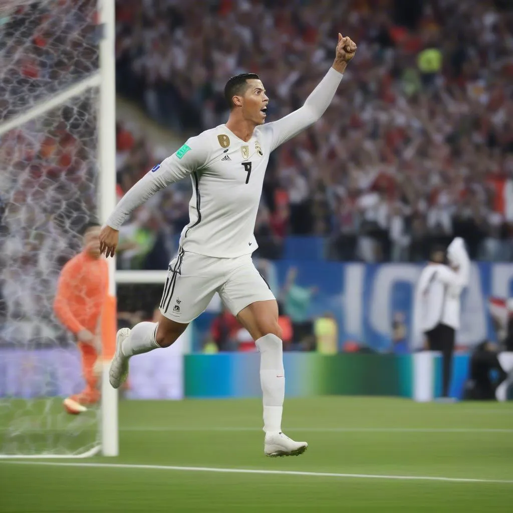 Cristiano Ronaldo ghi bàn trong trận đấu UEFA Nations League