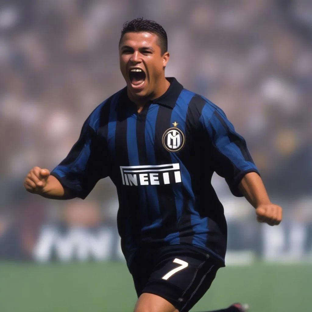 Ronaldo Nazario de Lima ghi bàn cho Inter Milan