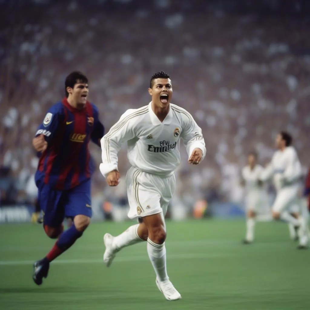 Ronaldo Nazario ghi bàn cho Real Madrid