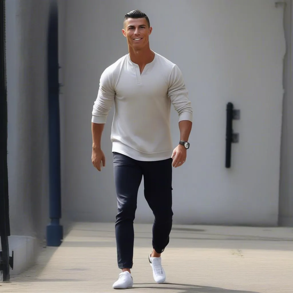 Ronaldo with new haircut 2023 style