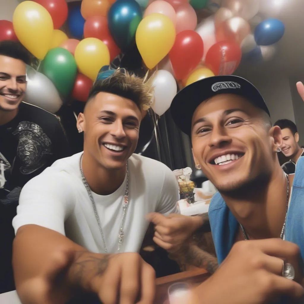 Ronaldo and Neymar celebrating their birthday together