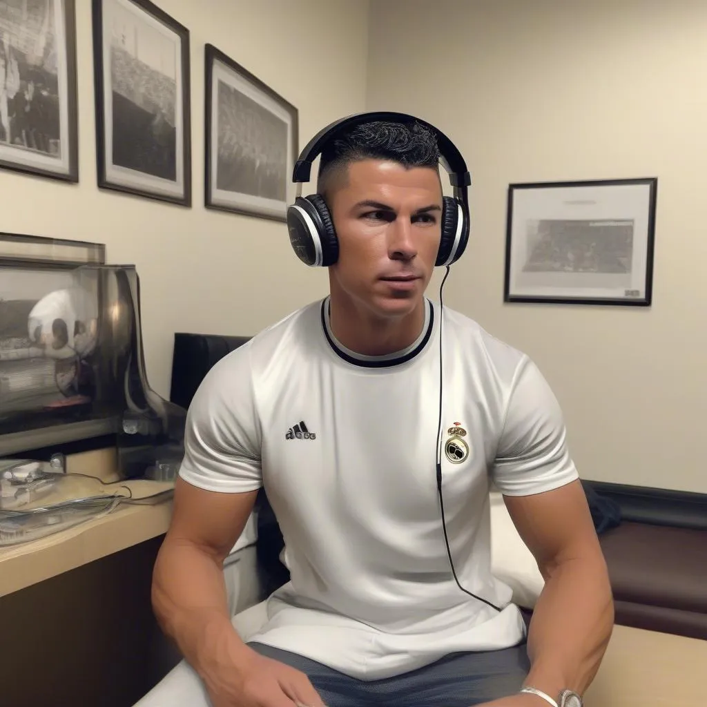 Ronaldo nghe nhạc trước trận đấu: Bằng chứng cho thấy âm nhạc là nguồn động lực tinh thần của siêu sao