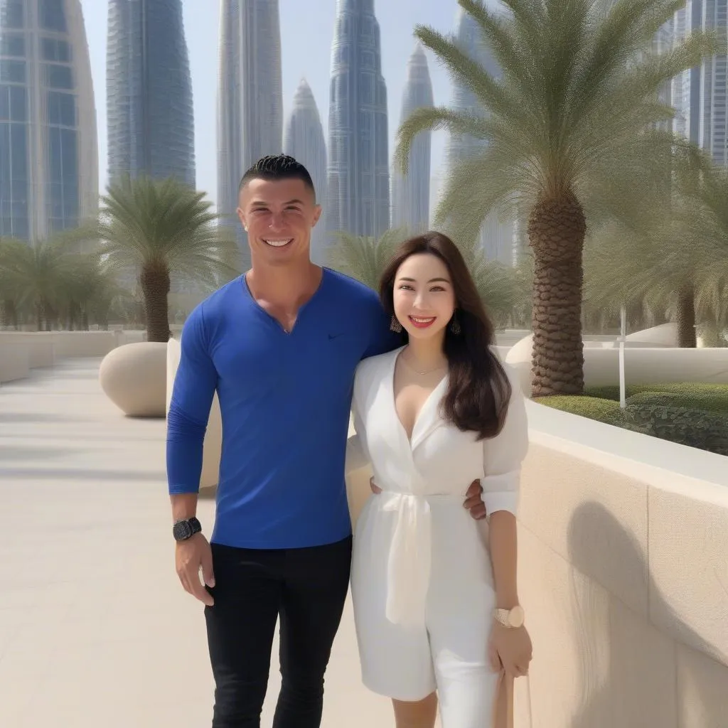 Ronaldo và Ngọc Trinh cùng du lịch Dubai