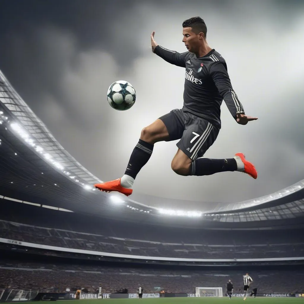 Ronaldo bật cao ghi bàn Juventus