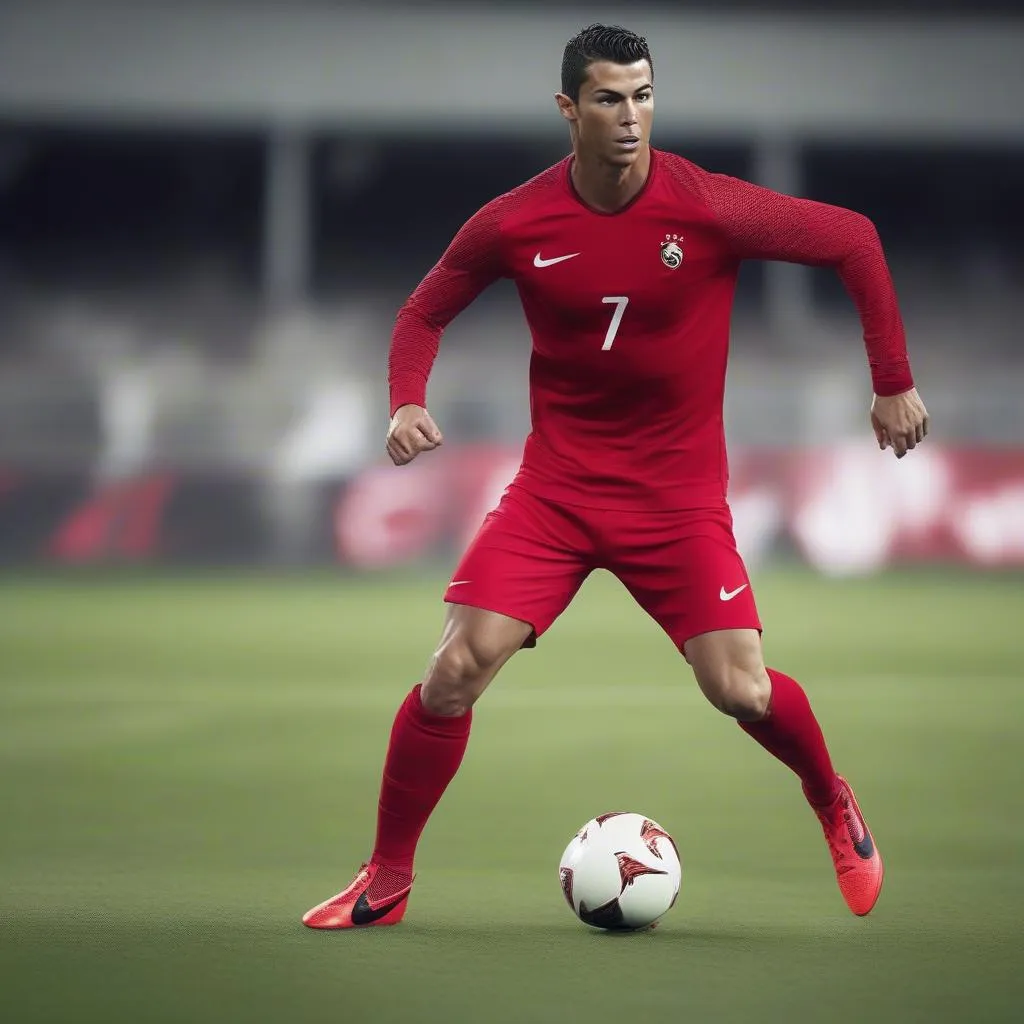 Ronaldo với đôi giày Nike Magista Red