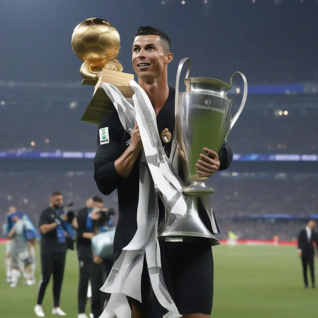 Ronaldo Nói Gì Về Mùa Giải 2017 - 2018: Hình Ảnh Ronaldo Nâng Cúp Champions League