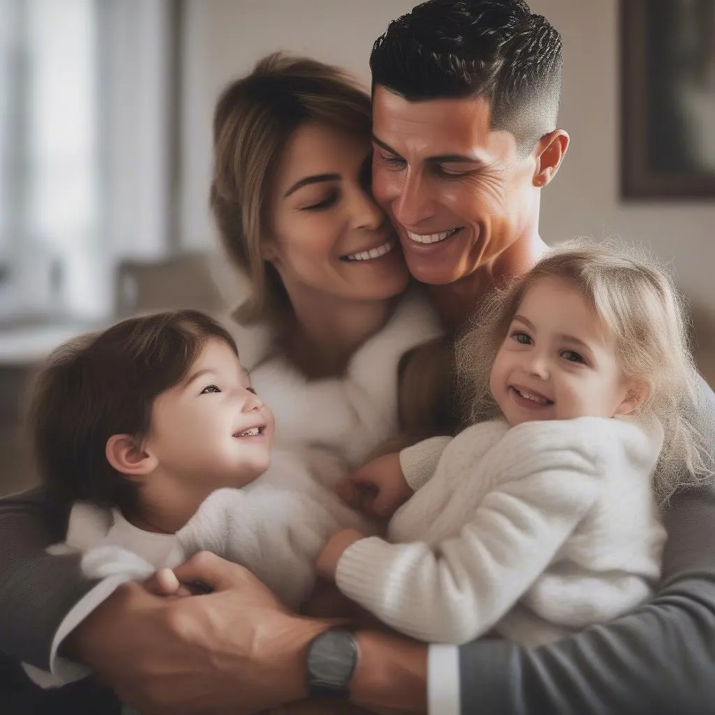 Ronaldo hạnh phúc bên gia đình