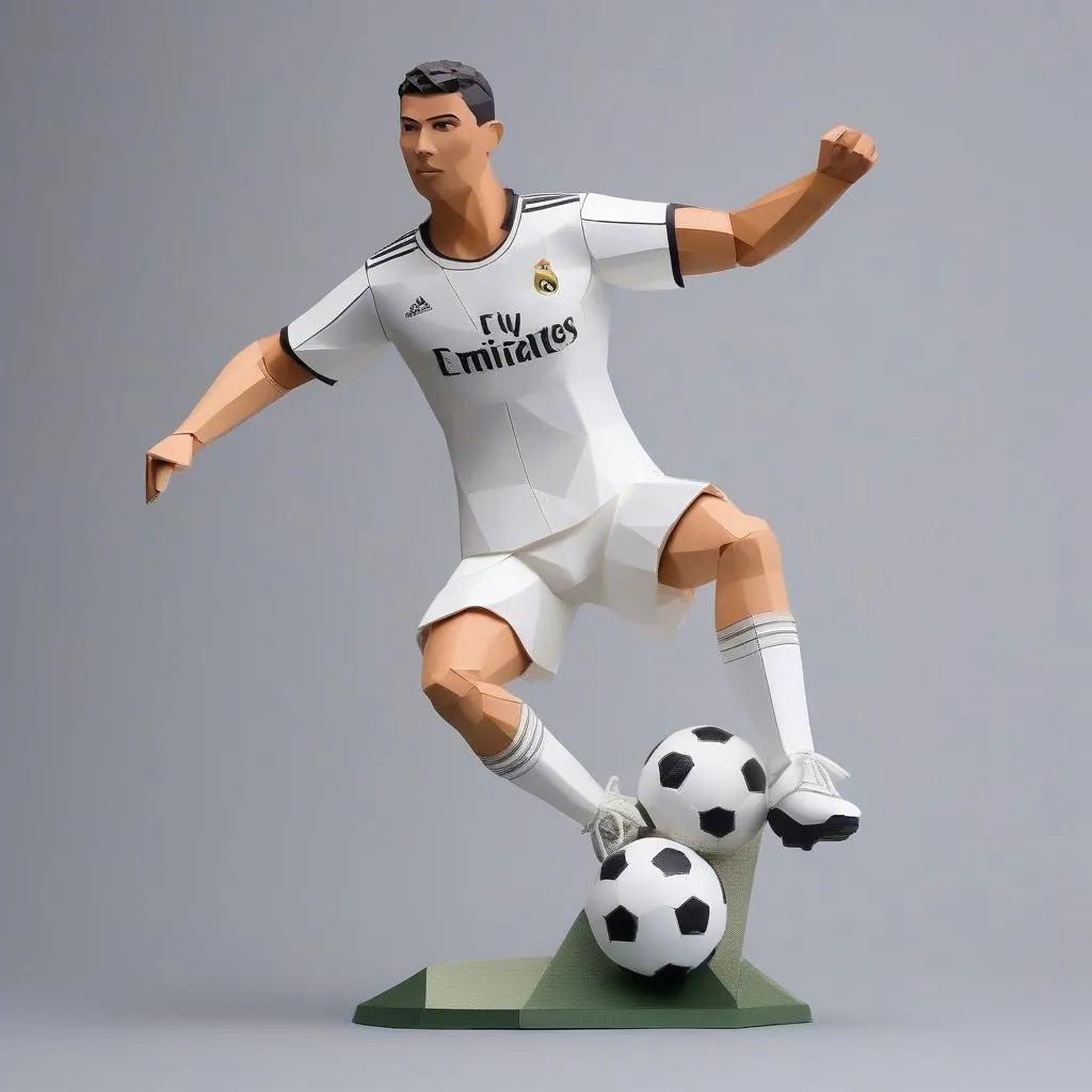 Mô hình Ronaldo papercraft - Tượng đài bóng đá