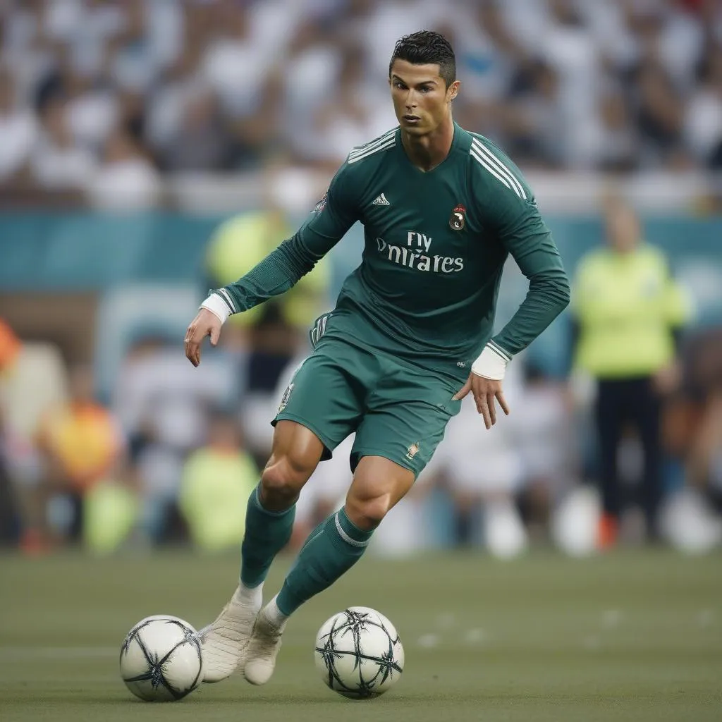 Cristiano Ronaldo phòng thủ