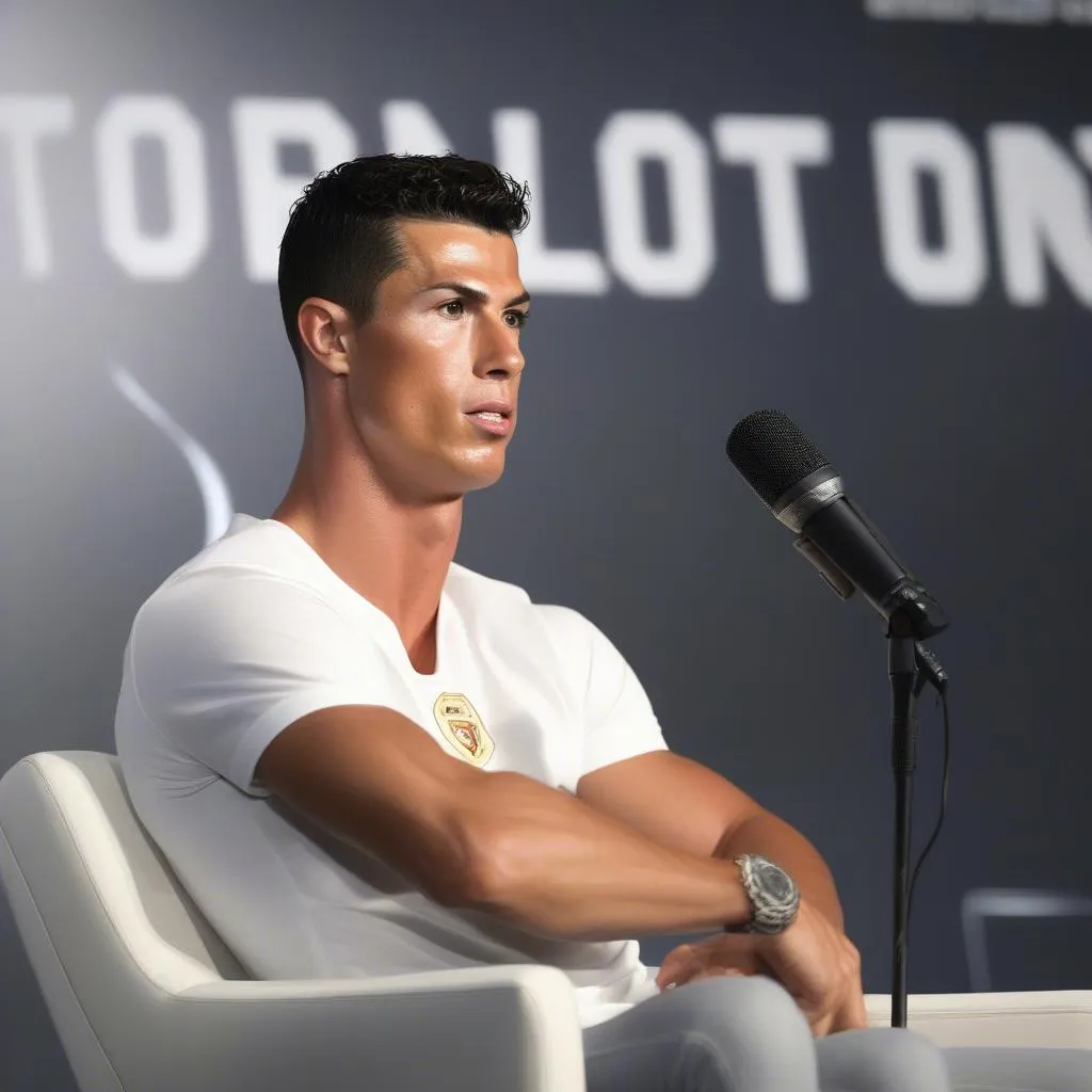 Cristiano Ronaldo đang chia sẻ về chế độ ăn uống của mình