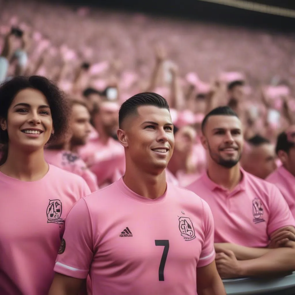 Ronaldo pink shirt fans