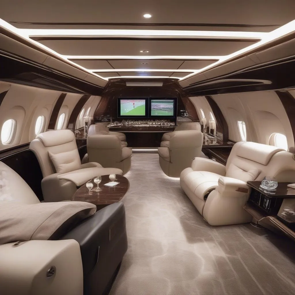 The interior of Cristiano Ronaldo's private jet