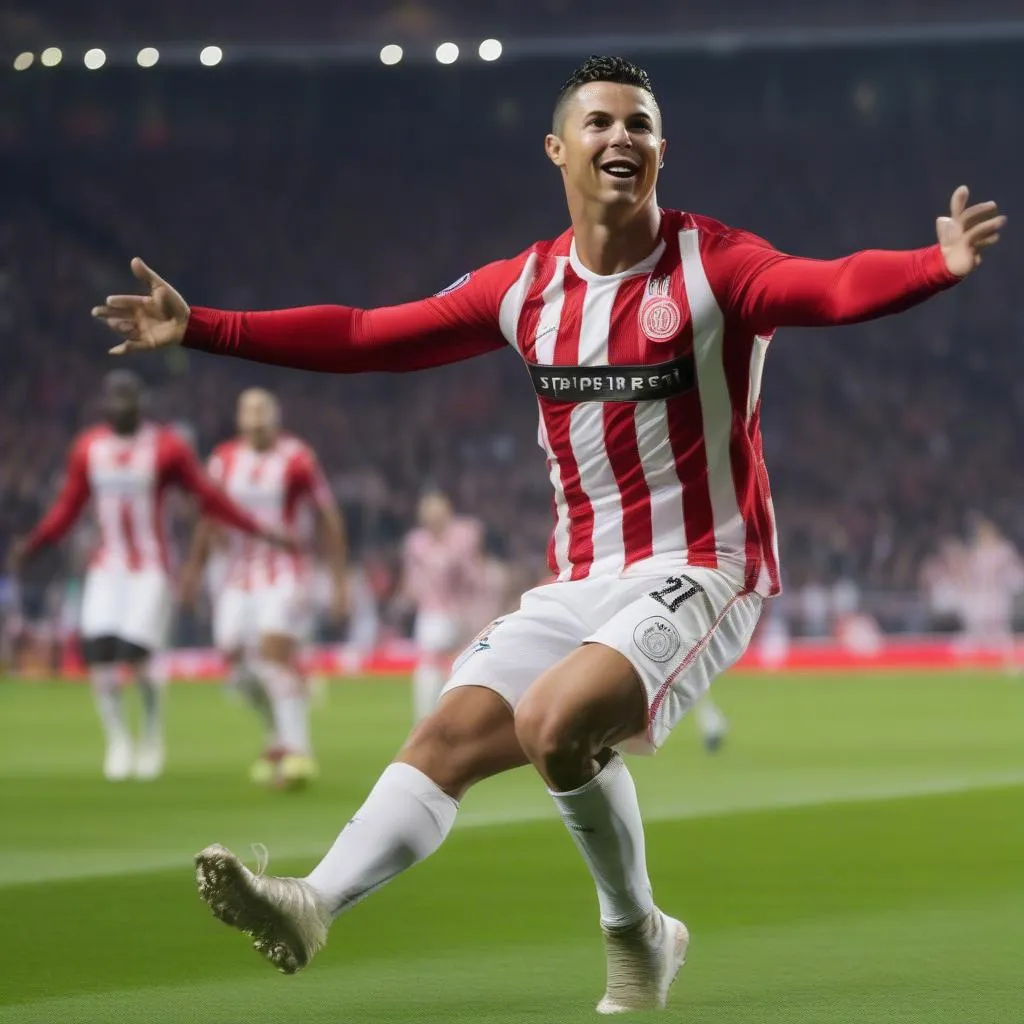 Ronaldo thi đấu cho PSV Eindhoven, ghi bàn