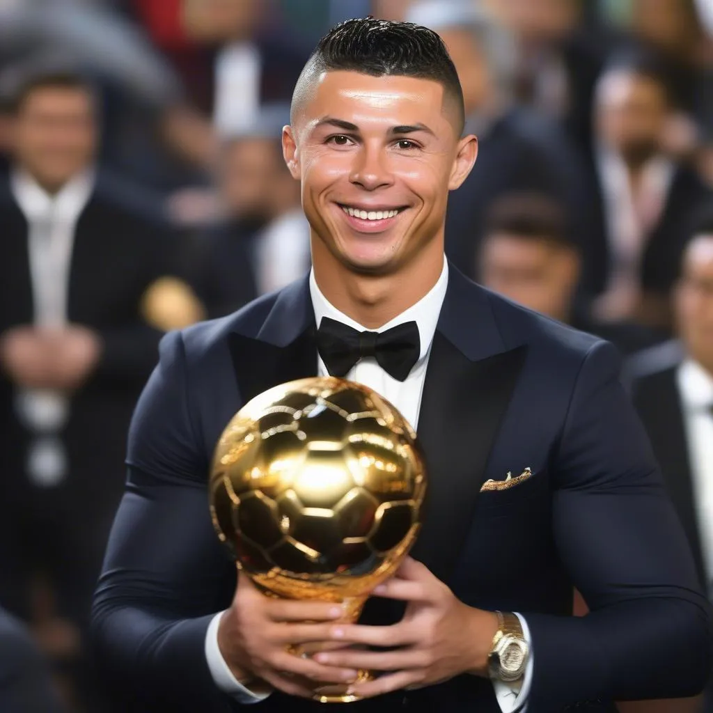 Ronaldo nâng cao Quả Bóng Vàng