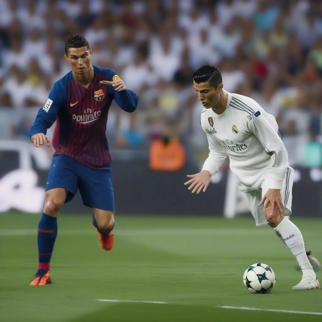 Ronaldo xoay người như một con diều hâu tung cánh, khiến đối thủ mất phương hướng